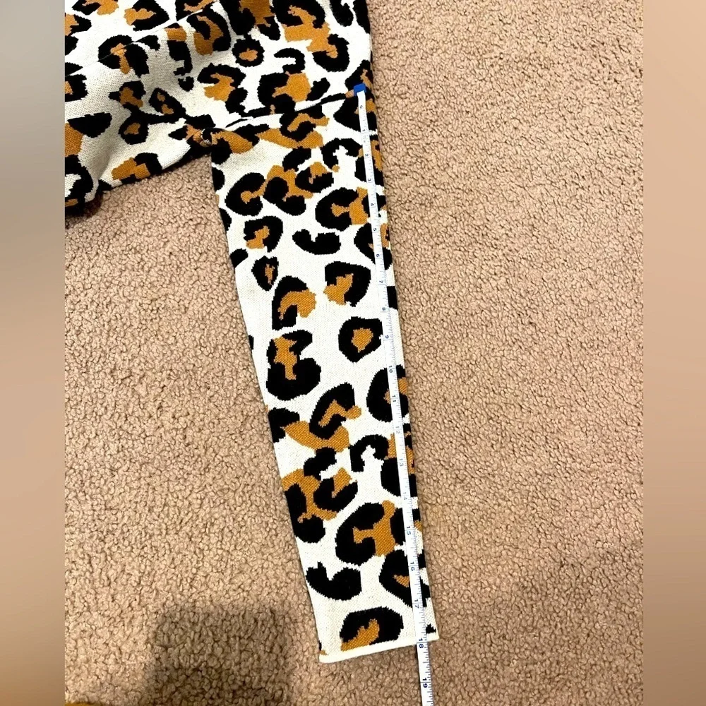 Women's CLICHE leopard print thick wool blend sweater